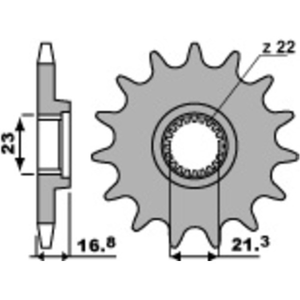 PBR Standard Stahlritzel vorne 443 - 520 für Yamaha XJ600N, XJ600SDIVERSION