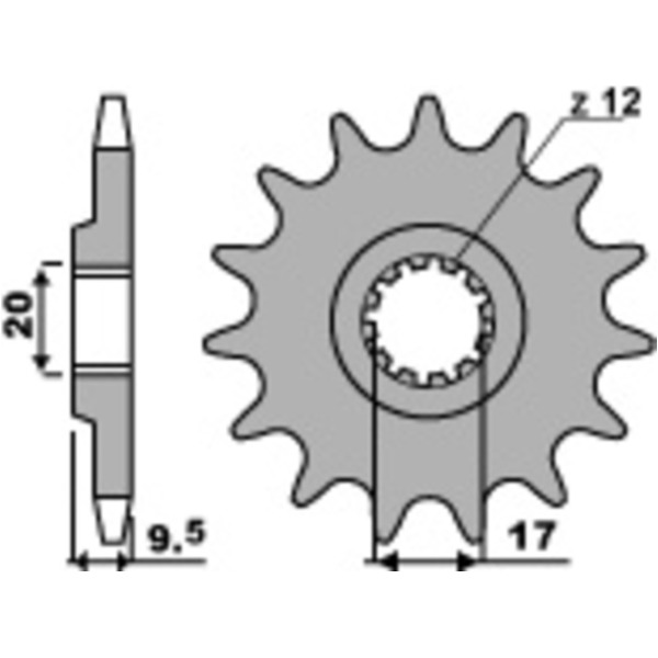 PBR Standard Stahlritzel vorne 7005 - 420 für Husqvarna CR65, TC65 KTM 60SX, 65SX