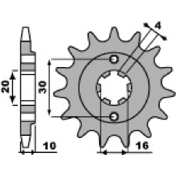 PBR Standard Stahlritzel vorne 720 - 520 für Cagiva FRECCIA125, MITO125, N1125 720.14.18NC passend für Cagiva Mito 7-Gang 125  1991, 31 PS, 23 kw