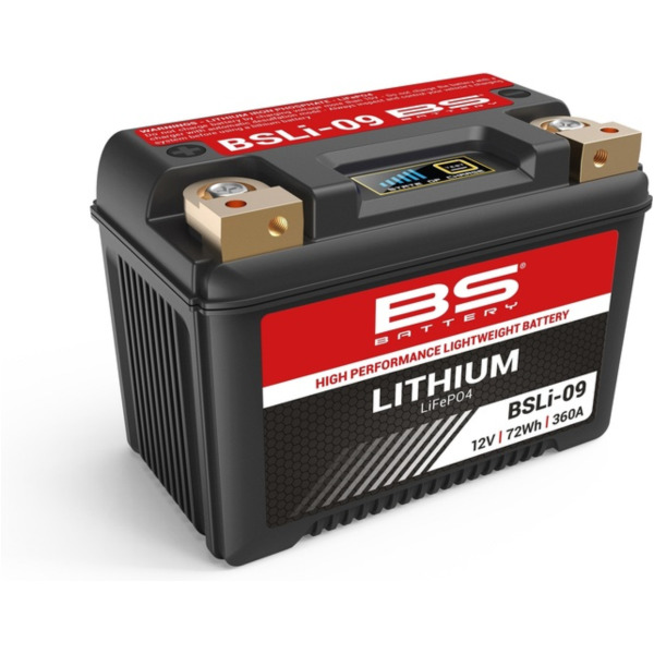 BS BATTERY Battery Lithium-Ion - BSLI-09 for Moto Guzzi, Suzuki, Kawasaki fitting for Kawasaki VN Mean Streak 1500 VNT50PPA 2003, 72 PS, 53 kw