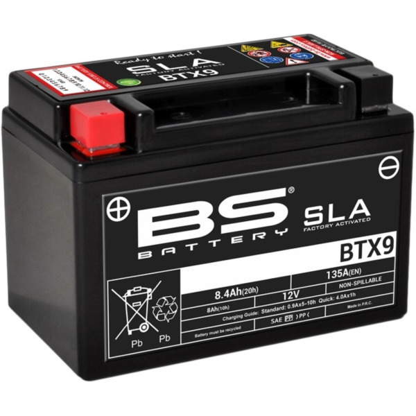 BS BATTERY SLA Battery Maintenance Free Factory Activated - BTX9 for Honda, Kawasaki, KTM