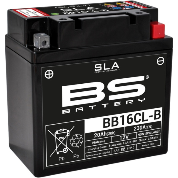 BS BATTERY SLA Wartungsfreie Batterie Werkseitig aktiviert - BB16CL-B für Kawasaki KLF300BAYOU, KLF400BAYOU