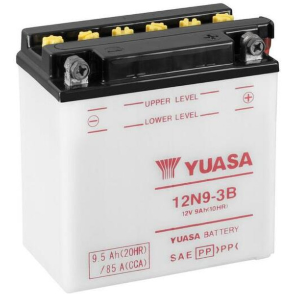 YUASA Konventionelle Batterie ohne Säurepack - 12N9-3B für Honda REBEL250 Kawasaki H1500MACHIII