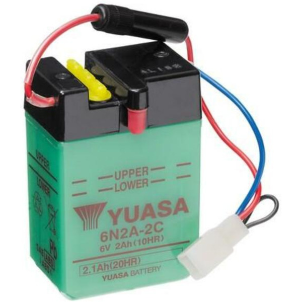YUASA Konventionelle Batterie ohne Säurepack - 6N2A-2C für Honda ST70DAX