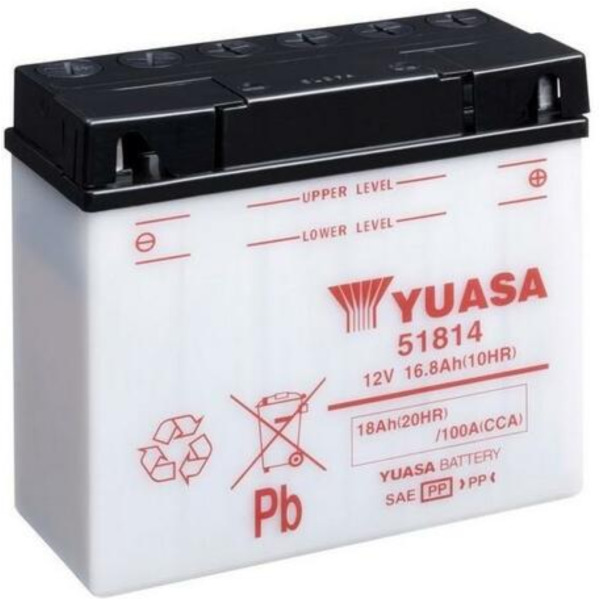 YUASA Konventionelle Batterie ohne Säurepack - 51814 für BMW, Laverda, Kawasaki