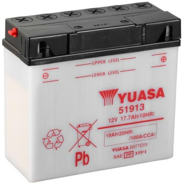 YUASA Konventionelle Batterie ohne Säurepack - 51913 für BMW K1100LT, K1100RS, K1200GT