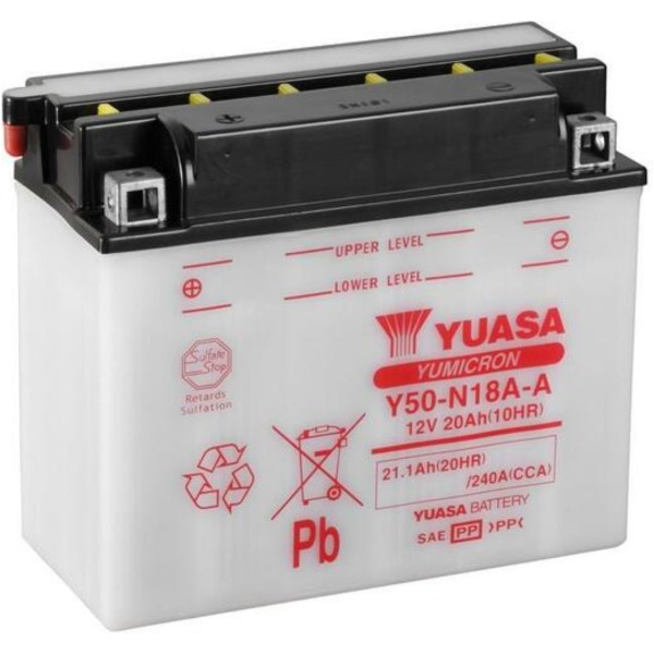 YUASA Battery Conventional without Acid Pack - Y50-N18A-A for Suzuki LT250QUADRACER
