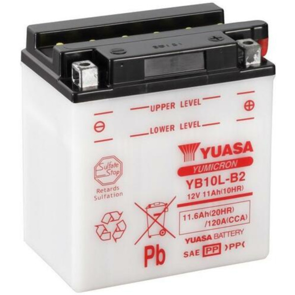 YUASA Konventionelle Batterie ohne Säurepack - YB10L-B2 für Piaggio X9125 Suzuki GS500