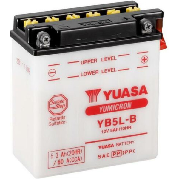 YUASA Battery Conventional without Acid Pack - YB5L-B for Yamaha, Malaguti, Honda