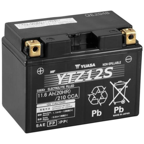 YUASA Wartungsfreie Batterie Werkseitig aktiviert - YTZ12S für Honda, KTM, Yamaha