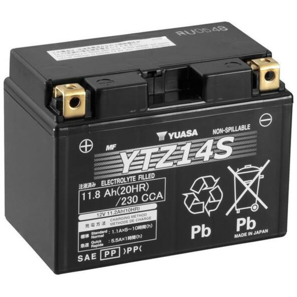 YUASA W/C Battery Maintenance Free Factory Activated - YTZ14S for Honda, KTM, BMW
