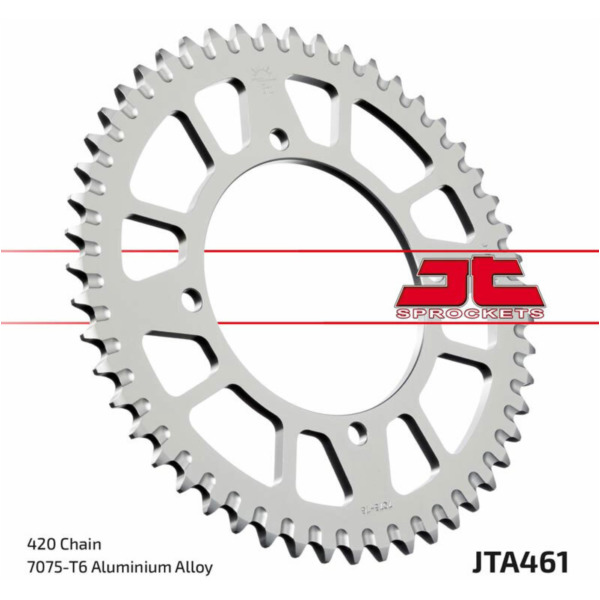 JT SPROCKETS Aluminium Ultraleichtes selbstreinigendes Kettenrad 461-520 für Kawasaki KX100, KX80, KX85 Suzuki RM100 JTA461.52BLK