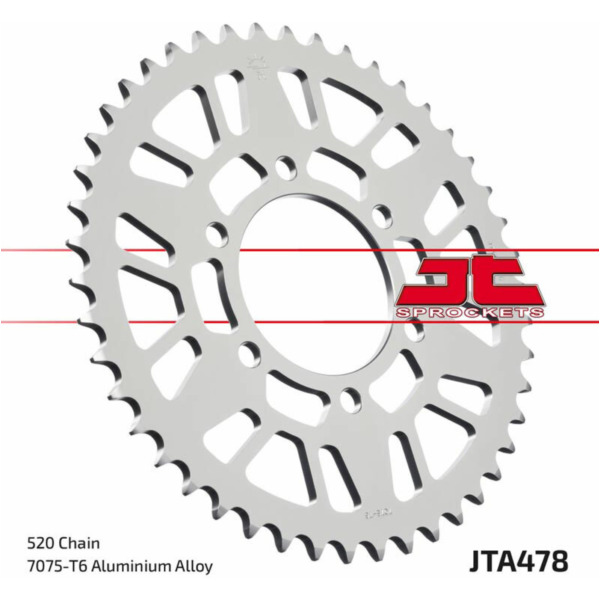 JT SPROCKETS Aluminium Ultra-Light Rear Sprocket 478 - 520 for Kawasaki NINJAZX-6RABS