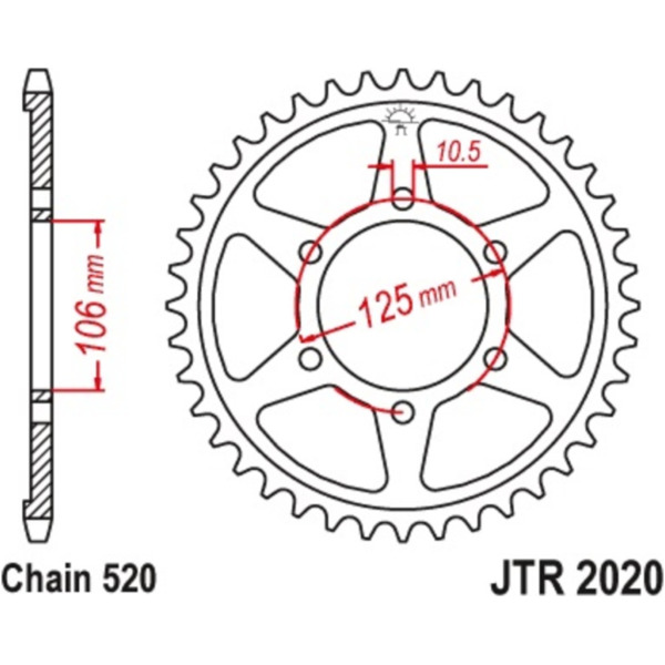 JT SPROCKETS Steel Standard Rear Sprocket 2020 - 520