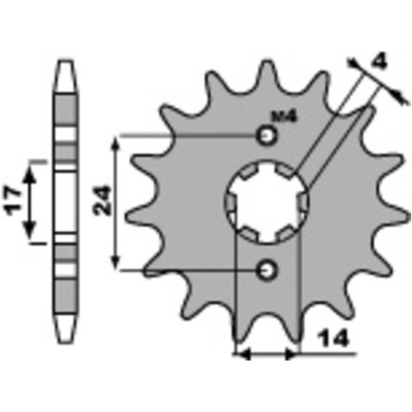PBR Ritzel vorne 13 Zähne Stahl Standard 420 Teilung Typ 2153