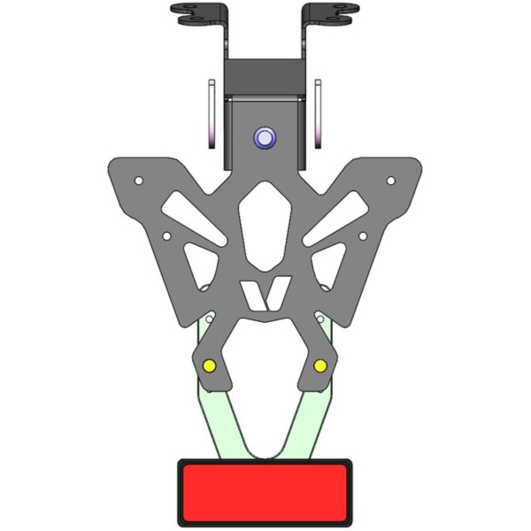 Kennzeichenhalter V PARTS Schwarz für Yamaha MT-07, TRACER700