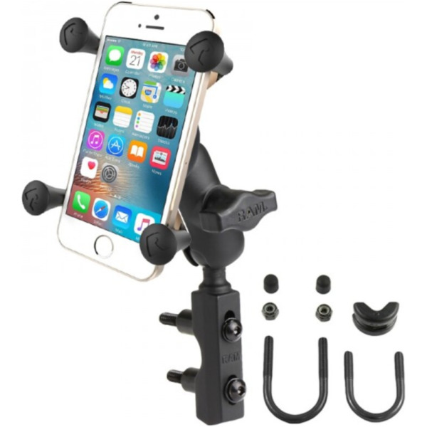 RAM MOUNTS X-Grip® Short Arm Phone Holder with Brake/Clutch Reservoir U-Bolt Base für Honda, Yamaha, Suzuki passend für BMW C1  125 C1 2000, 15 PS, 11 kw
