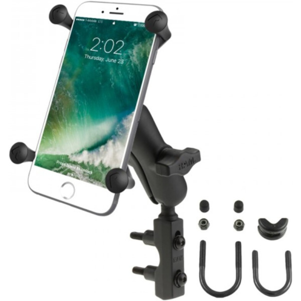 RAM MOUNTS X-Grip® Medium Arm Phone Holder with Brake/Clutch Reservoir U-Bolt Base - Large Phones für Honda, Yamaha, Suzuki