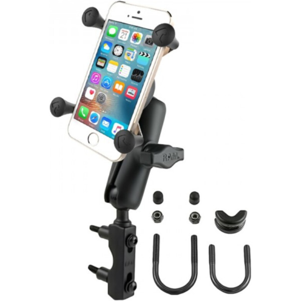 RAM MOUNTS X-Grip® Medium Arm Phone Holder with Brake/Clutch Reservoir U-Bolt Base für Honda, Yamaha, Suzuki passend für BMW C1  125 C1 2000, 15 PS, 11 kw