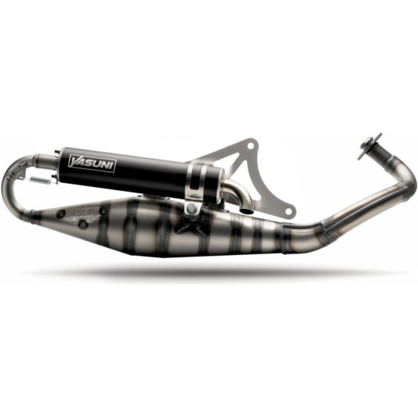 YASUNI Carrera 10 Full Exhaust System Black - for: Piaggio for NRG50, NTT50, TYPHOON50 Gilera RUNNER50, STALKER50