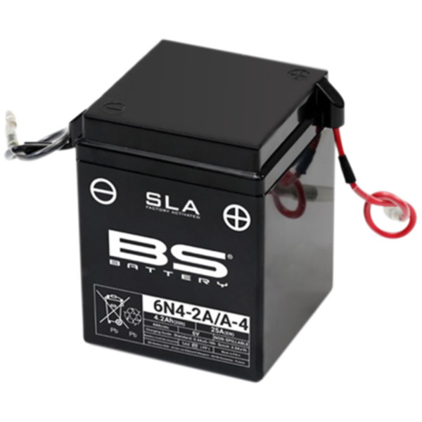 BS BATTERY SLA Battery Maintenance Free Factory Activated - 6N4-2A/A-4 for Suzuki, Honda, Aprilia