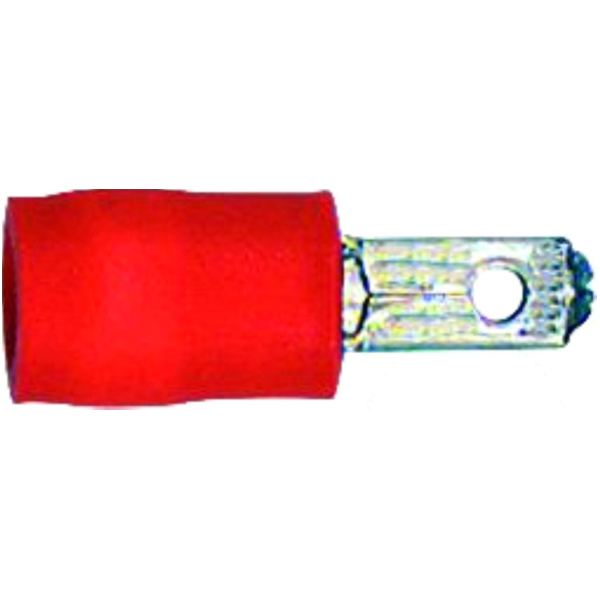 Spade connector male red -1.0