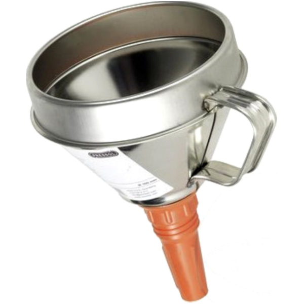 Tin funnel with brass filter & removable spout