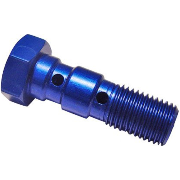 Banjo bolt double 3/8´-24 blue