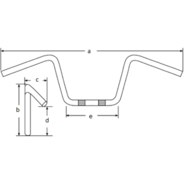 Handlebars steel black 1 inch MCL136SS_1