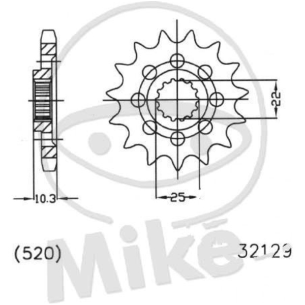 Zahnrad Racing-Ritzel 13Z Teilung 520 503212913S passend für MV Agusta Brutale  910  2007, 136 PS, 100 kw