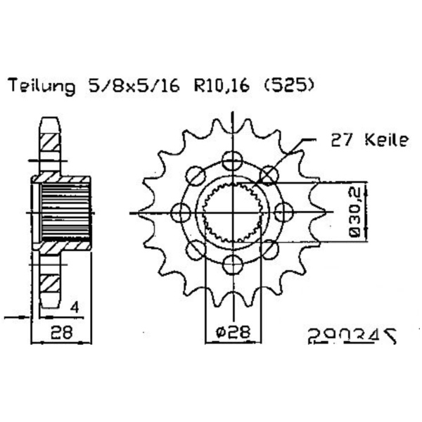 Zahnrad Racing-Ritzel 18Z Teilung 525