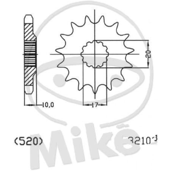 Zahnrad Ritzel 12Z Teilung 520 503210312 passend für Husqvarna CR  125 2H00AA 2008, 