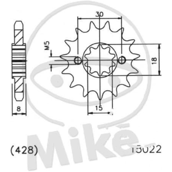 Zahnrad Ritzel 15Z Teilung 428 501502215