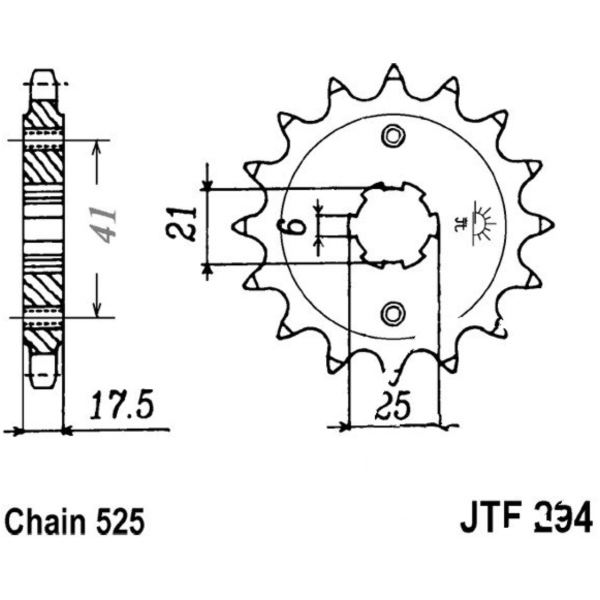 Zahnrad Ritzel 15Z Teilung 525 JTF29415