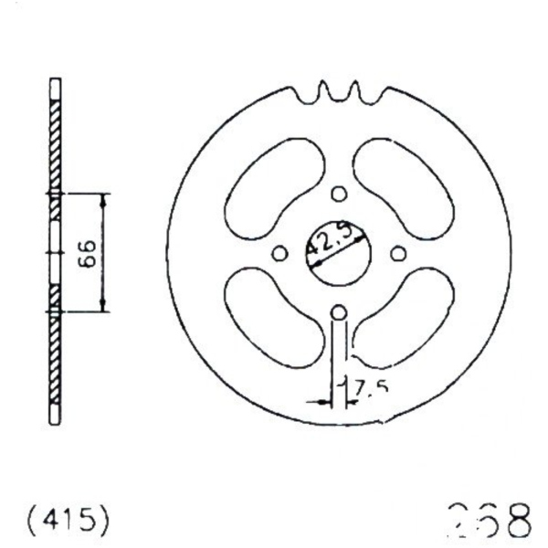 Rear sprocket 40 tooth pitch 415