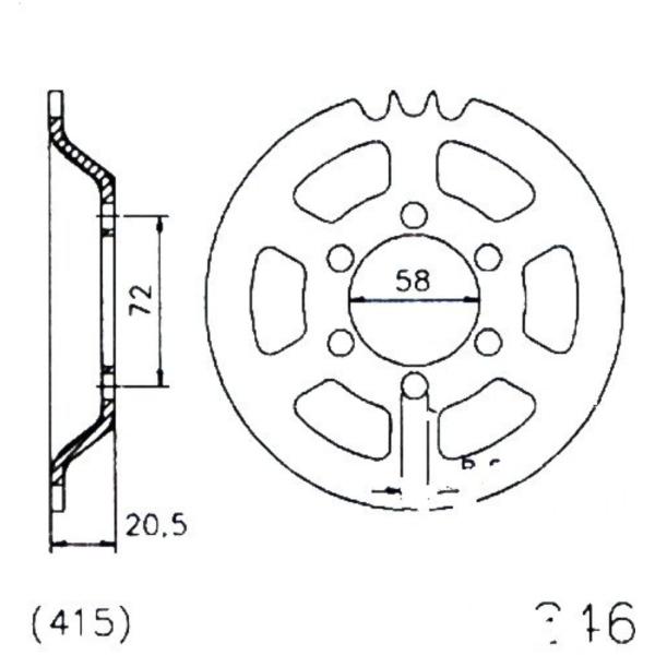 Rear sprocket 47 tooth 415 black 20084647