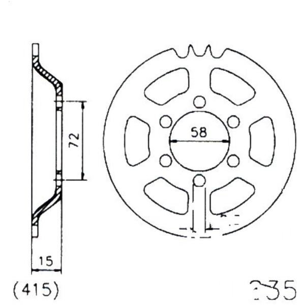 Rear sprocket 41 tooth 415 black