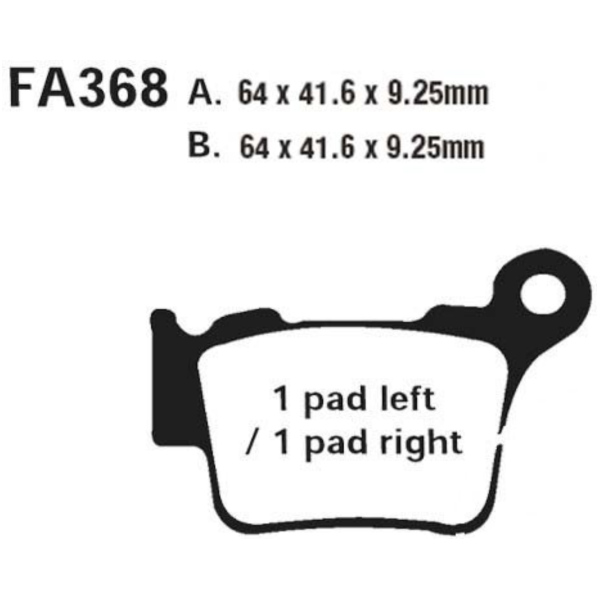 Brake pads std ebc FA368TT fitting for KTM SMR Racing Supermoto 450  2006, 54 PS, 40 kw