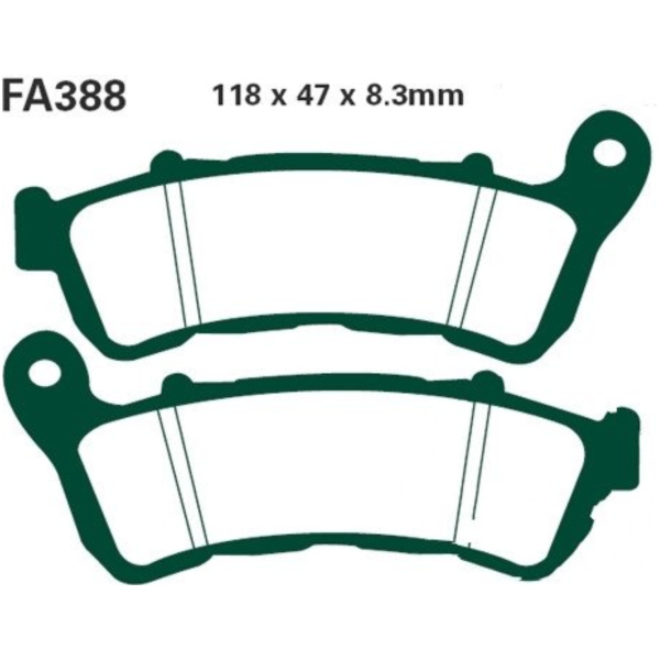 Brake pads sintered hh ebc FA388HH fitting for Suzuki VLR Intruder 1800 WVCT1111 2010, 114 PS, 84 kw