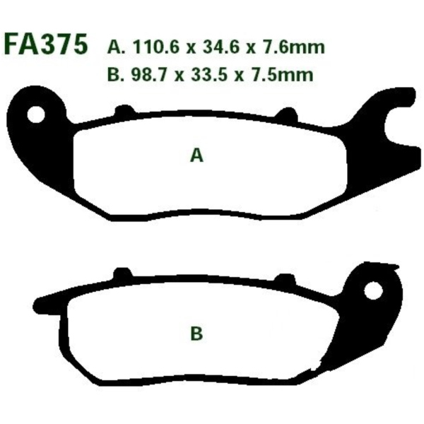 Brake pads std ebc FA375 fitting for Honda CBR  125 JC34A 2005, 13,6 PS, 10 kw