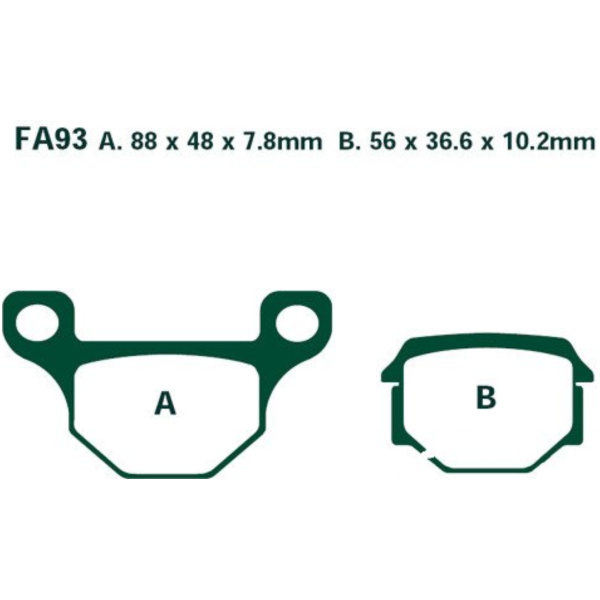 Bremsbeläge Bremsklotz Standard EBC FA093 passend für Motorhispania KN1  125  2014, 12 PS, 8,8 kw