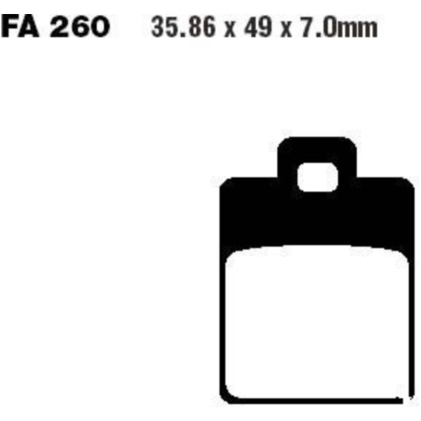 Brake pads scooter ebc SFA260 fitting for Vespa PX  125 M74100 2012, 6,5 PS, 4,8 kw