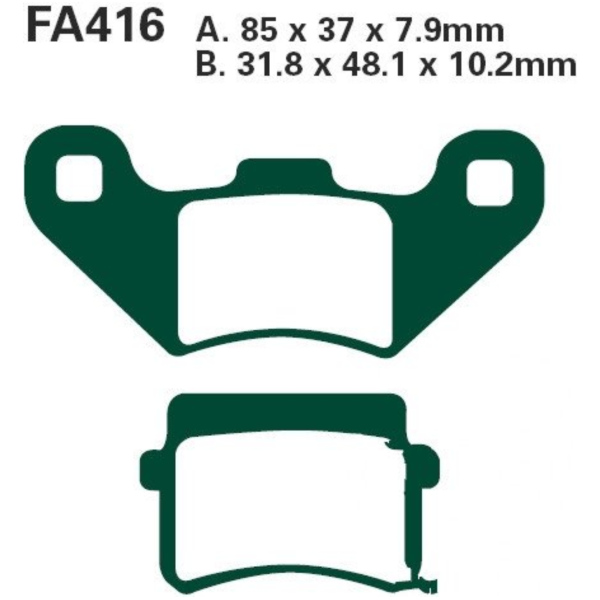 Brake pads std ebc FA416TT fitting for Motorhispania KN2  125  2014, 15 PS, 11 kw