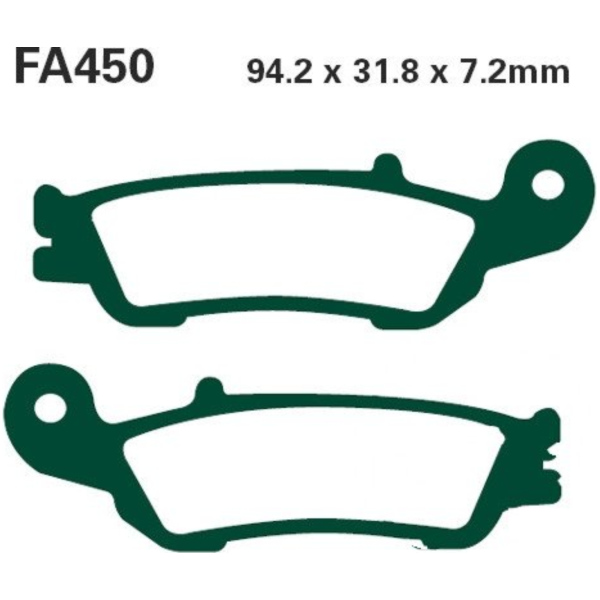 Brake pads sintered r ebc FA450R fitting for Yamaha YZ  450 CJ15C 2012, 