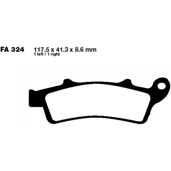 Brake pads scooter ebc SFA324 fitting for Kymco K-XCT  300 D80000 2013, 27,7 PS 20,4 kw