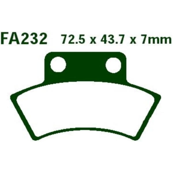 Brake pads std ebc FA232TT fitting for Masai K  50  2007, 3,5 PS, 2,6 kw