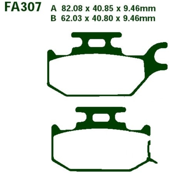 Bremsbeläge Bremsklotz Standard EBC FA307TT passend für Bombardier Traxter  500  2005, 19,5 PS, 14,3 kw