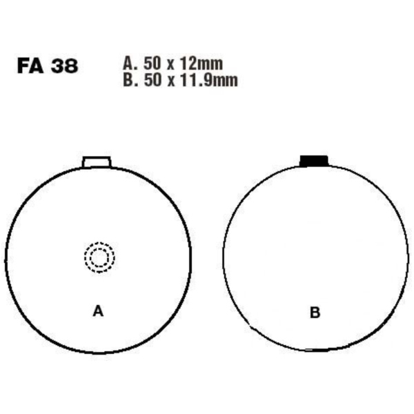Bremsbeläge Bremsklotz Standard EBC FA038 passend für Suzuki GS Gussrad 550 GS550 1978, 49 PS, 36 kw