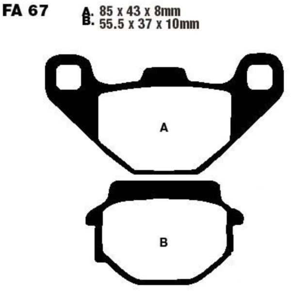 Brake pads std ebc FA067 fitting for Aeon Cube 2WD 300  2013, 19,7 PS, 14,5 kw