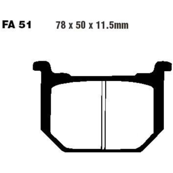 Bremsbeläge Bremsklotz Standard EBC FA051 passend für Suzuki GN Speichenrad 400 GN400 1982, 27/17 PS, 20/13 kw